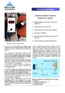 LRS-3 Capteurs de Distance  Ultrasons