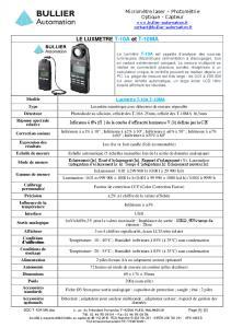 Fiche technique T-10A et T-10MA BULLIER