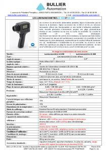 Fiche technique Luminancem�tres LS-150 et LS-160 BULLIER