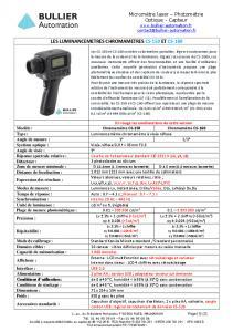 Fiche technique Colorimtres CS-150 et CS-160 BULLIER