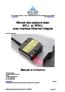 Capteur M70LL - Manuel d'utilisation