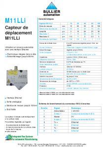 Capteur M11LLi - Fiche technique