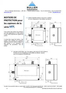 Fiche technique Botier de protection de la srie SG