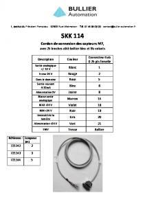 Cordon de connexion SKK-114 pour capteurs laser