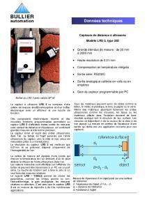 Pour voir le descriptif dtaill sur le capteurs  ultrasons LRS3 -