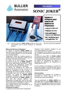 Capteur  ultrasons SONIC JOKER