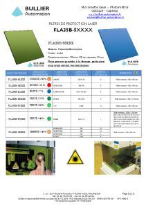 Filtre laser FLA35B-5 - Fiche technique