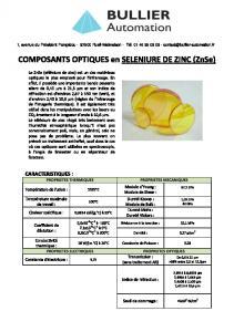 Slniure de zinc - Composants optiques
