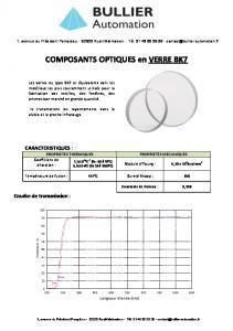 Verre BK7 - Composants optiques